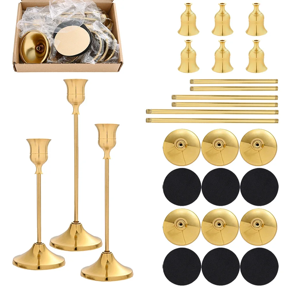 Silk Candle - 6 ensembles de porte-bougies vintage en