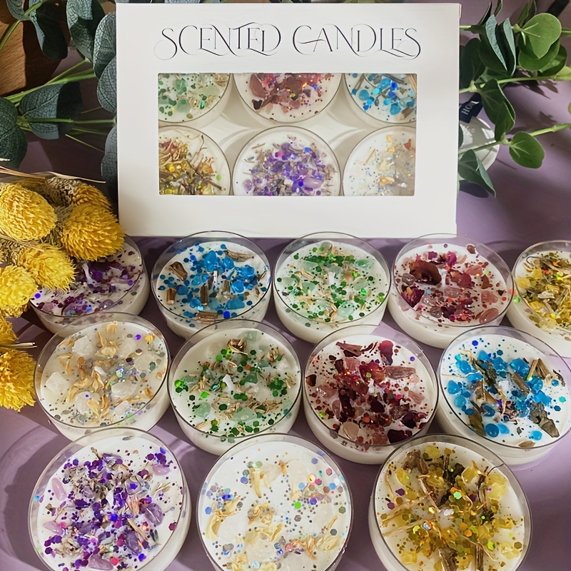 Candle Fragrance - Ensemble de 6 bougies parfumées, pierre